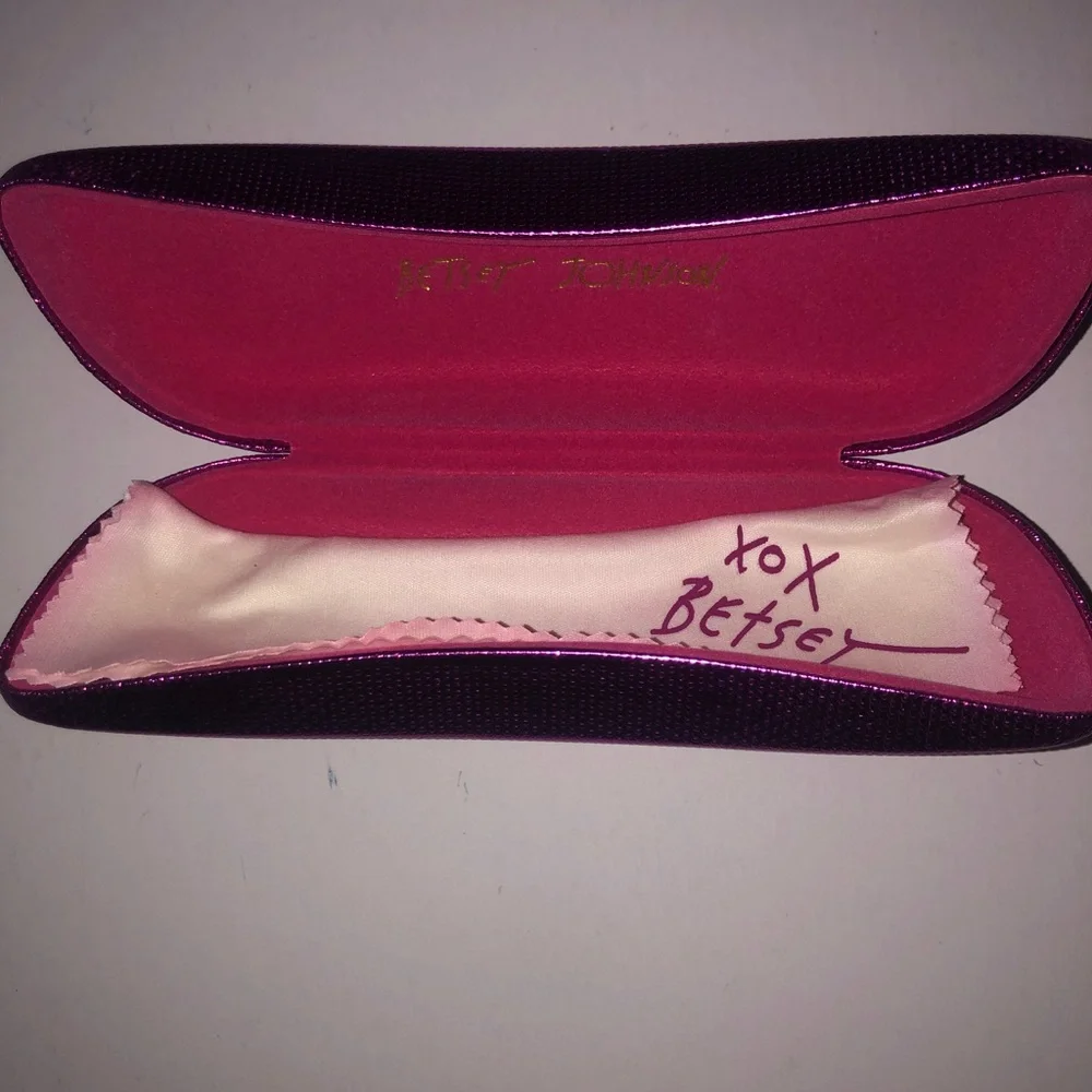 Betsey Johnson Pink Glasses Case